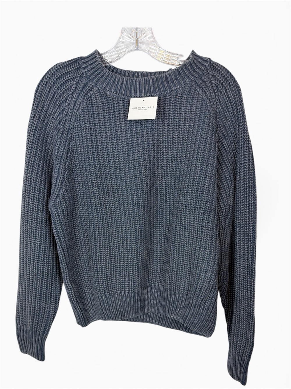 American Eagle Outfitters Navy Blue Chunky Knit Crewneck Sweater